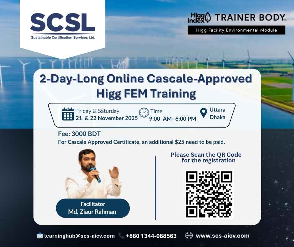 2-Day-Long Cascale-Approved Higg FEM Training