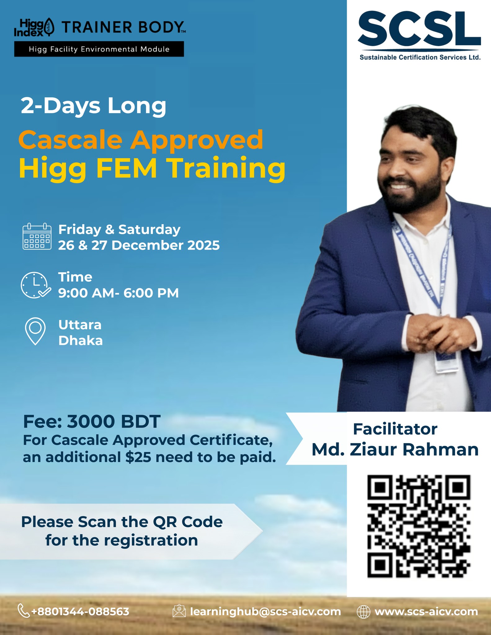 2-Day-Long Cascale-Approved Higg FEM Training