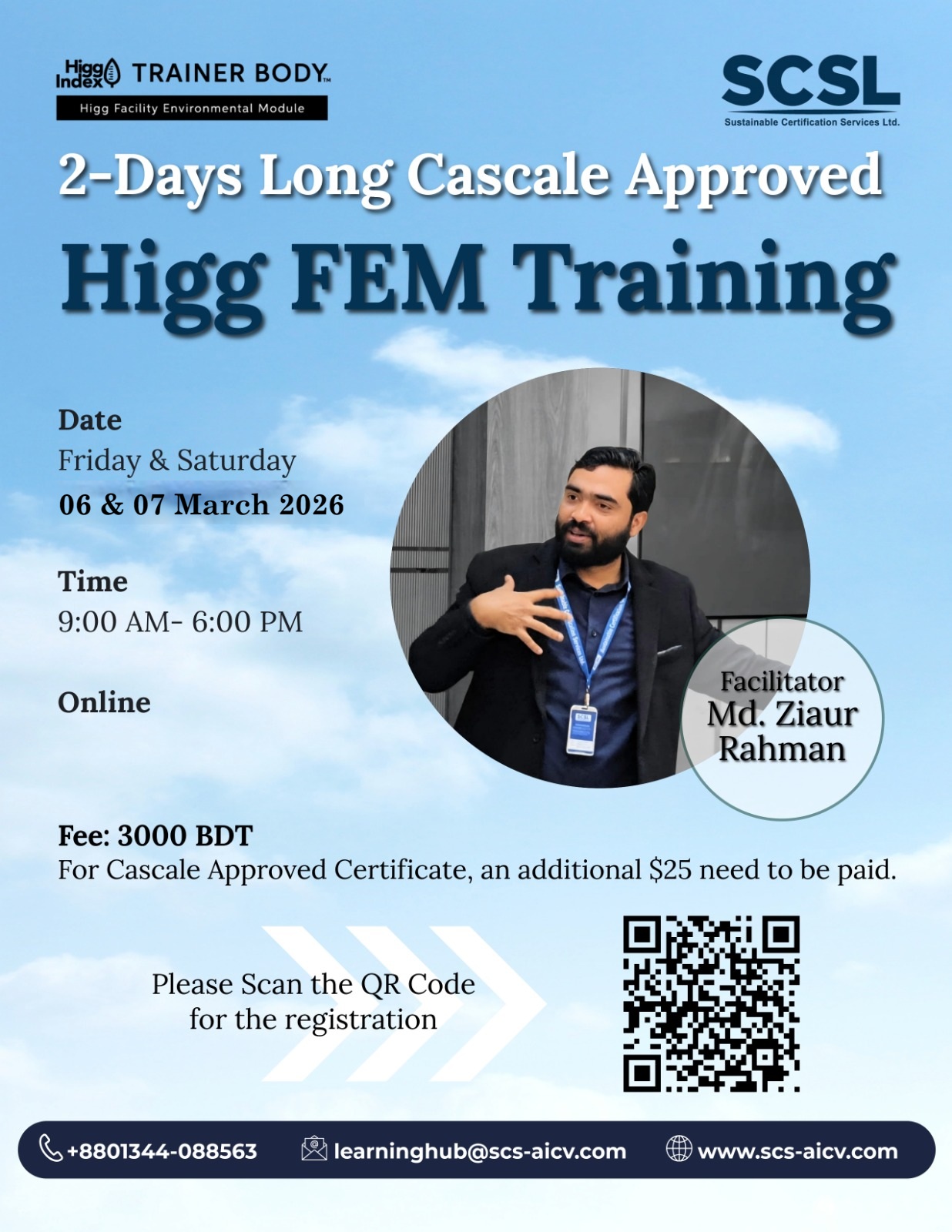2 Days Long Cascale Approved Higg FEM Training